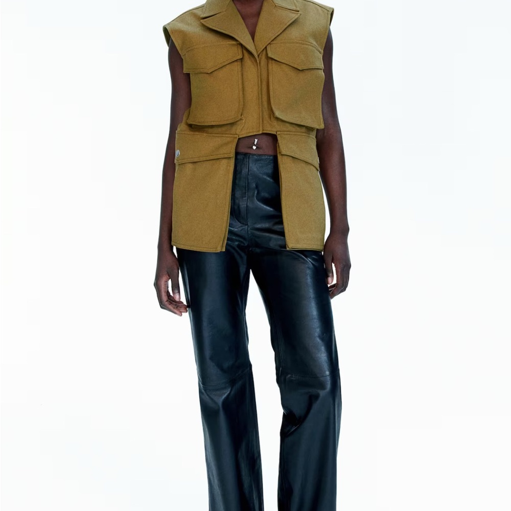 H&M Studio Collection Twill Utility Cargo Vest Size Small NWT